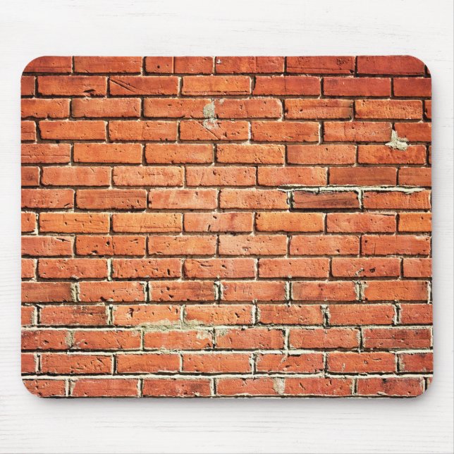 Red Orange Small Brick Wall Mouse Pad (Front)
