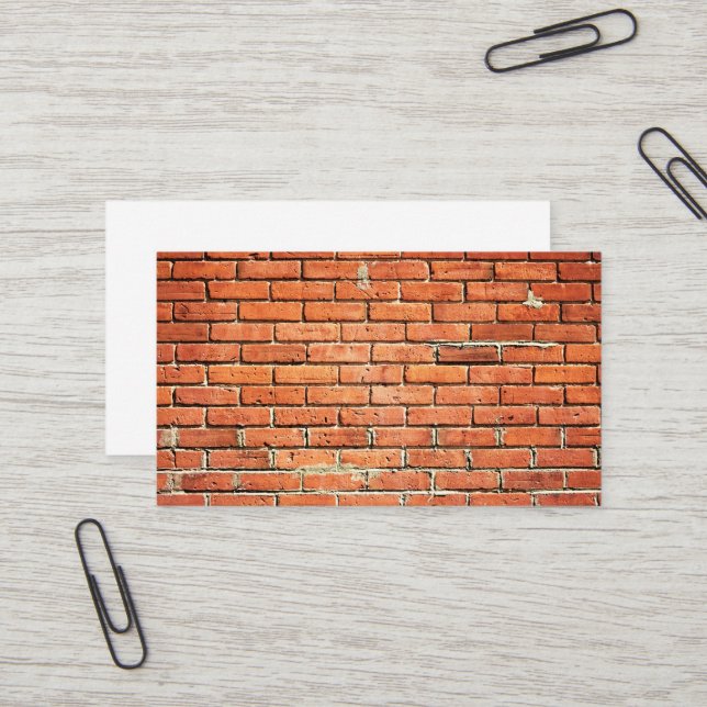 Red Orange Small Brick Wall Urban Business Card (Front/Back In Situ)