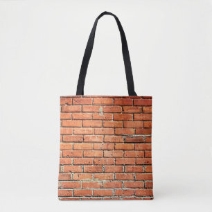 Red Orange Small Brick Wall Urban Tote Bag