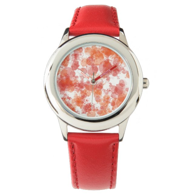 Red Orange Splash Bezel Watch (Front)