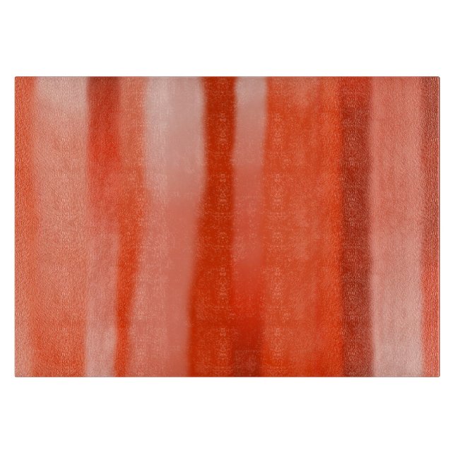 Red Orange Streak MED Glass Cutting Board (Front)