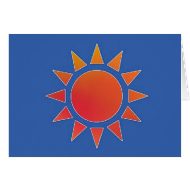 Red Orange Sun Greeting/Note Card (Front Horizontal)