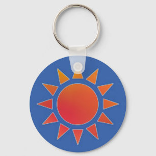 Red Orange Sun Keychain