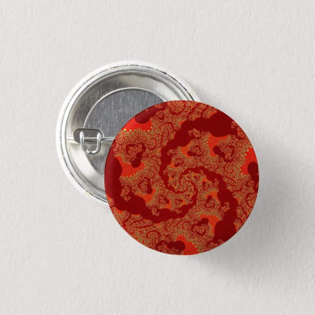 Red Orange Swirl 3 Cm Round Badge (Front & Back)