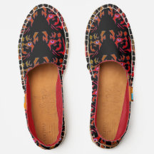 Red & Orange Tiger Face Canvas Afridrilles Shoes