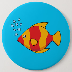 Red Orange Tropical Fish  6 Cm Round Badge