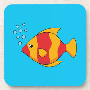 Red Orange Tropical Fish Coaster