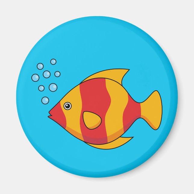 Red Orange Tropical Fish  Magnet (Front)