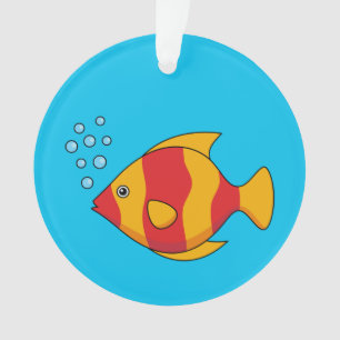 Red Orange Tropical Fish  Ornament