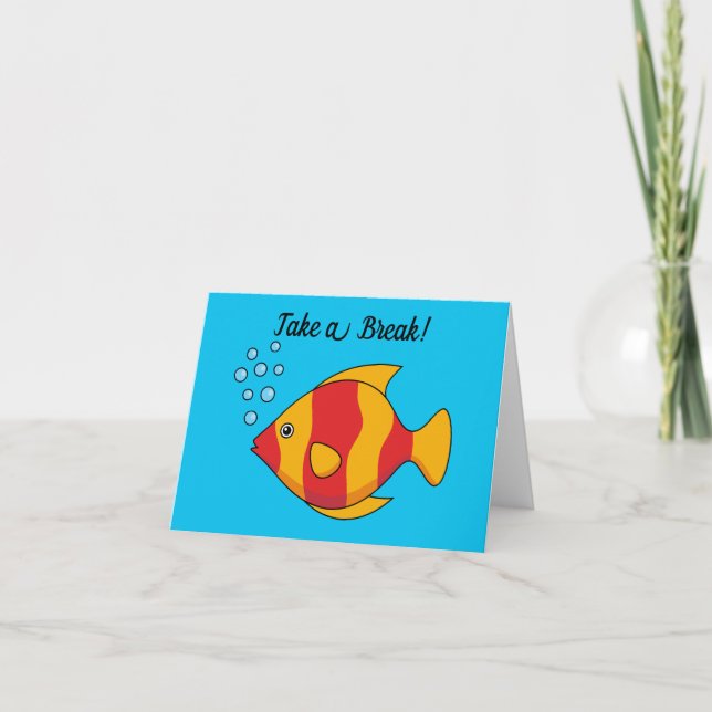 Red Orange Tropical Fish  Thank You Card (Front)