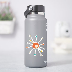 Red Orange Turquoise Atomic Starburst Retro