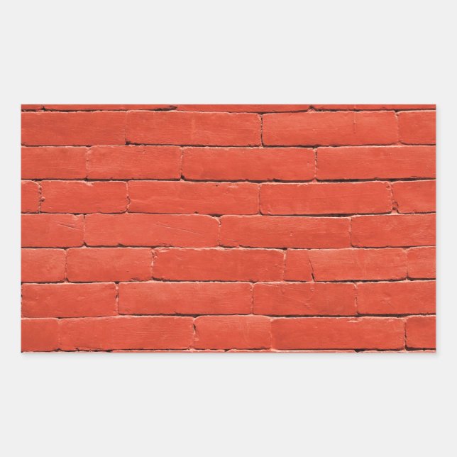 Red Orange Wall Rectangular Sticker (Front)
