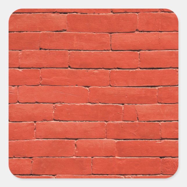 Red Orange Wall Square Sticker (Front)