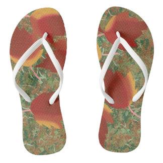 Red Orange Yellow Autumn Leaves FlipFlops