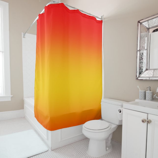 Red Orange Yellow Gradient Shower Curtain (In Situ)