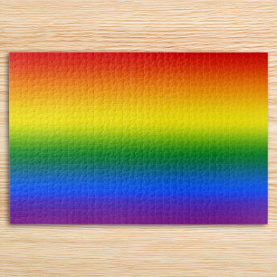 Red Orange Yellow Green Blue Purple Rainbow Ombre Jigsaw Puzzle