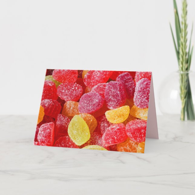 Red Orange Yellow Jelly Candies, Blank Inside Card (Front)