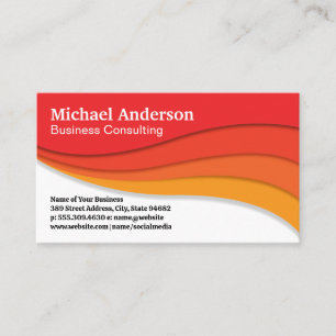 Red Orange Yellow Layered Panels Business Card