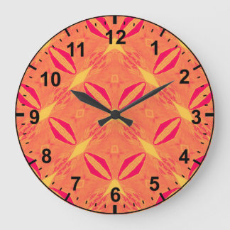 Red Orange Yellow Pattern~ Large Clock