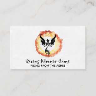 *~* RED ORANGE YELLOW Ring of Fire Black Phoenix Business Card