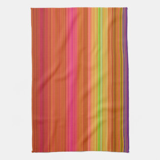 Red Orange Yellow stripes kitchen towel