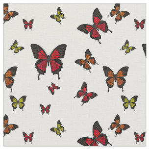 Red/orange/yellow, Swallow tail Butterflies Fabric