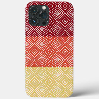 red orange yellow Tribal Diamonds African Pattern iPhone 13 Pro Max Case