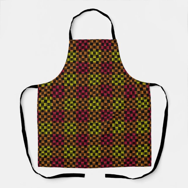 Red Orange Yellow Weave Pattern Apron (Front)