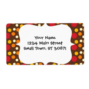 Red Orange Yellow White Brown Polka Dots Pattern