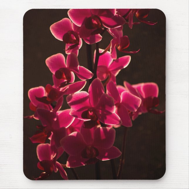 Red Orchid Flower Mousepad (Front)