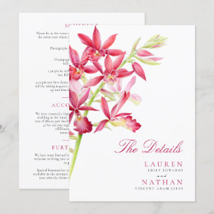 Red orchid flower wedding details information