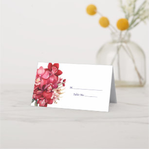 Red Orchid Place Card Guest Table Response Card