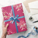 Red orchid watercolor art wedding wrapping paper<br><div class="desc">Hand-painted botanical watercolor Phaiocalanthe Parkside red orchid flowers repeat pattern gift wrapping paper. Other matching items are available. © Original watercolor painting and design by Sarah Trett for www.mylittleeden.com on Zazzle.</div>