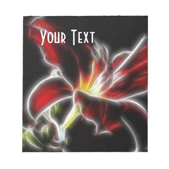 Red Orchid Watercolor Floral Notepad (Front)
