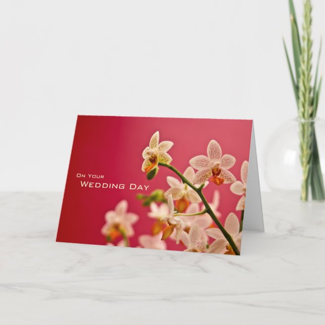 Red Orchid • Wedding Congratulation Card (Front)