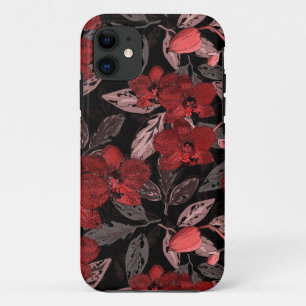 Red orchids on black. Case-Mate iPhone case