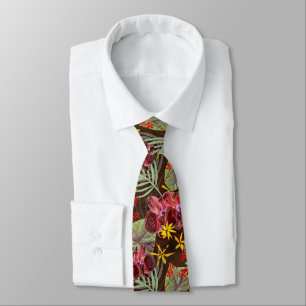 Red orchids. tie