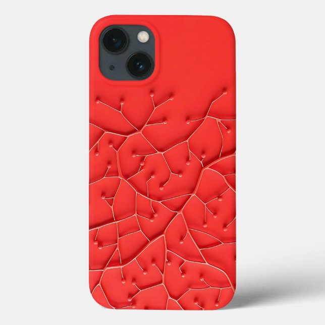 Red Organic Design iPhone Case Bold Texture (Back)