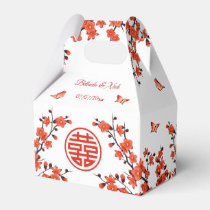 Red Oriental Blossom    Chinese Wedding  Favour Box