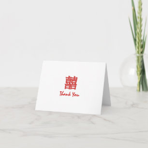 Red Oriental Double Happiness Thank-You Thank You Card