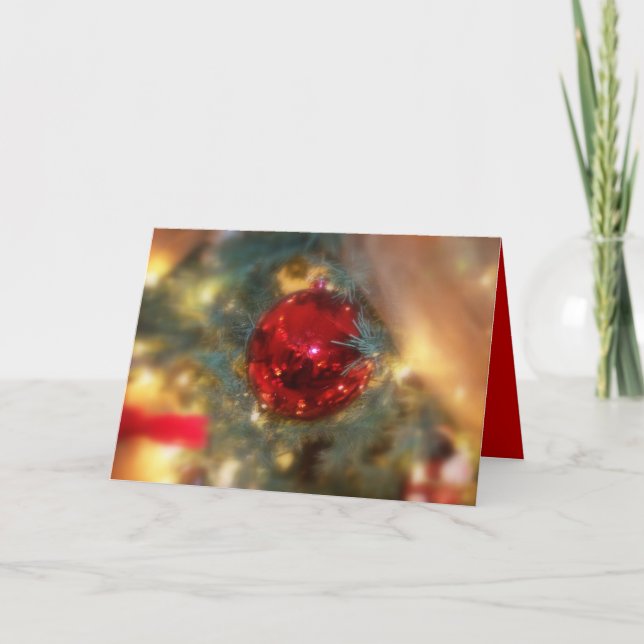 Red Ornament  Holiday Card (Front)
