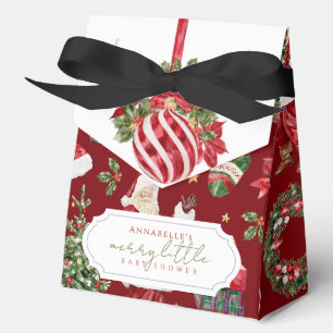 Red Ornament Merry Little Baby Shower Favour Box