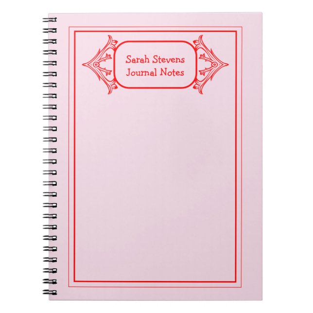 Red Ornamental Framed  Notebook (Front)