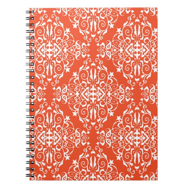 Red ornamental pattern seamless pattern notebook (Front)