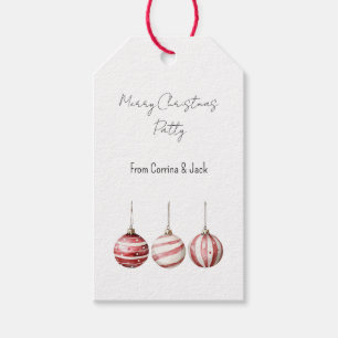 Red Ornaments Christmas Tree Gift Tags