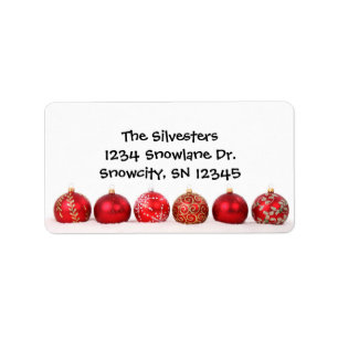 Red Ornaments Holiday Address Avery Label