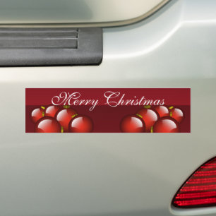 Red Ornaments Holiday Design Bumper Sticker