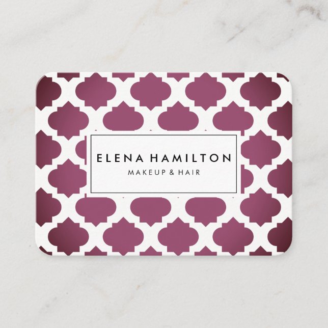 Red Ornate Pattern Business Card (Front)