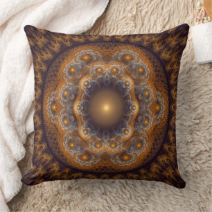 Red ornate sacred bright mandala cushion
