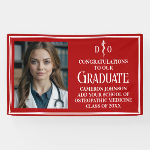 Red Osteopathic Medical School Graduation Photo Banner